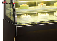 Curved Glass Cake Display Fridge , Marble - Base Upright Cake Showcase