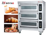 Stainless steel Comercial Microcomputer Three Deck Six Trays Electric Bakery Oven