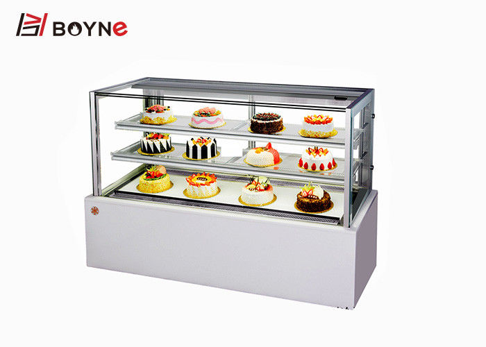 Anti Noise Refrigerated Cake Display Case Automatic Defrost Desert Cooler Custom Size