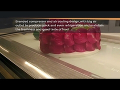Bakery Shop 90 ° Glass Chiller Cake Showcase Air Cooling