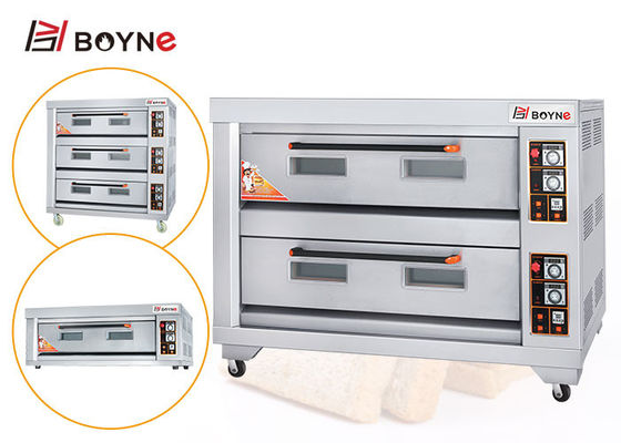 Kitchen Double Layer Six Trays Gas Baking Oven Stainless Steel